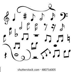 Set of music notes vector 