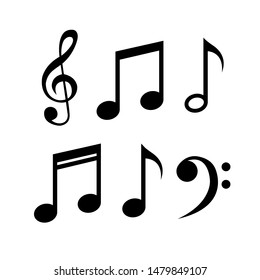 Set of music notes vector Illustration