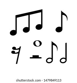 Set of music notes vector Illustration