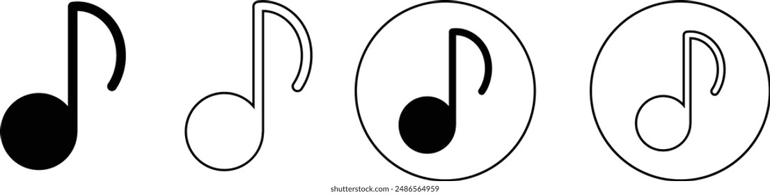 Set of music notes vector Illustration