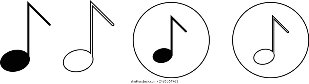 Set of music notes vector Illustration