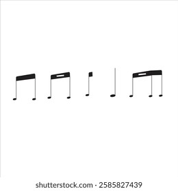  A set of Music notes  vector illustration