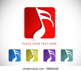 set of music notes for web design use, vector illustration