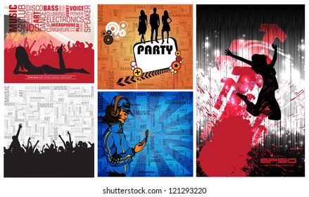 Set of music party illustration. Vector