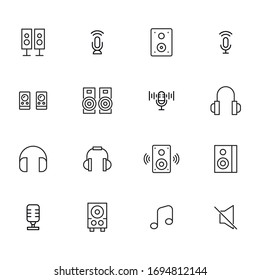 Set of music related vector line icons. Premium linear symbols pack. Vector illustration isolated on a white background. Web symbols for web sites and mobile app. Trendy design. 