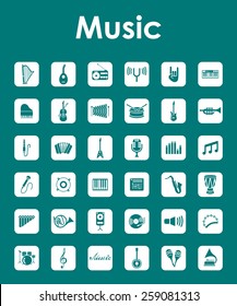 Set of music simple icons