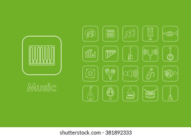 Set of music simple icons