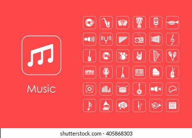 Set of music simple icons