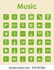 Set of music simple icons