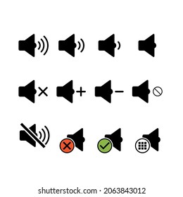 Set of music sound icon, audio volume symbol. Vector illustration graphic for app, web and media