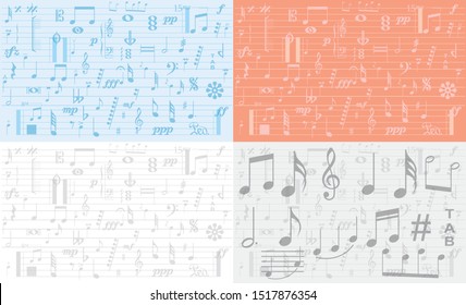 set of music symbol background , set of  Elements  musical background set of music background vector

