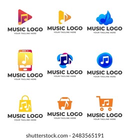 Set of Music vector logo graphic modern abstract