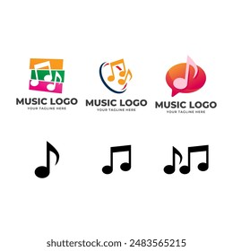 Set of Music vector logo graphic modern abstract