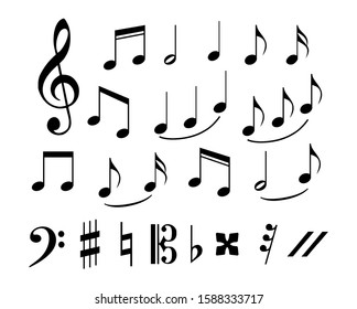 Set Musical Annotations Music Note Elements Stock Vector (Royalty Free ...