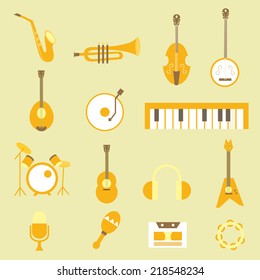 set musical flat icons