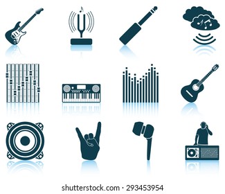 Set of musical icons.