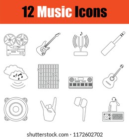 Set of musical icons.. Thin Line design. Vector illustration.