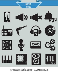 Set of musical icons - vector icons
