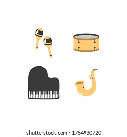 Set of musical instrument icons