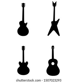 conjunto de iconos de instrumentos musicales, diseño de iconos de guitarra.