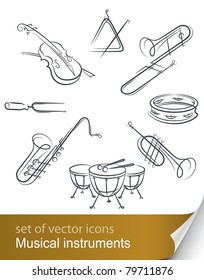 set musical instrument vector illustration isolated on white background