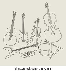 Set of musical instruments