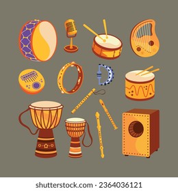 Set of Musical Instruments Collection