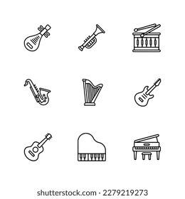 set of musical instruments icon