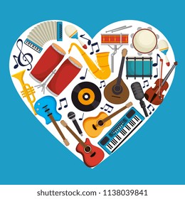 set musical instruments icons