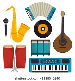set musical instruments icons