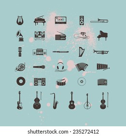 Set of Musical Instruments Icons