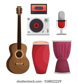 set musical instruments icons