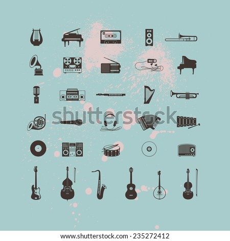 Set of Musical Instruments Icons