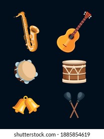 set of musical instruments icons vector illustration design