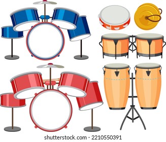 Set of musical instruments illustration