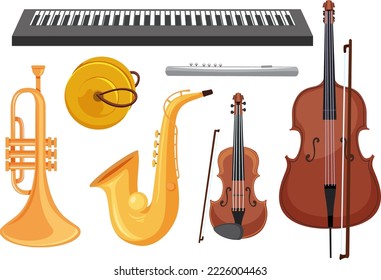 Satz von Musikinstrumenten Illustration