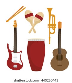 set the musical instruments isolated icon design, vector illustration  graphic 