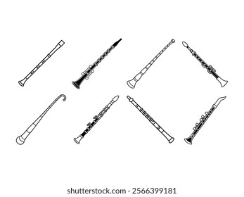 set of musical instruments vector