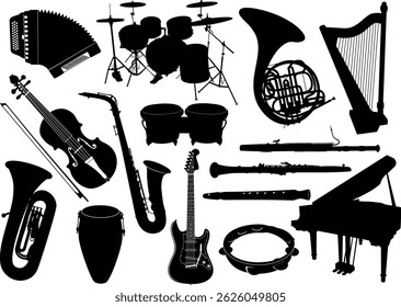 Set- musical- instruments vector image