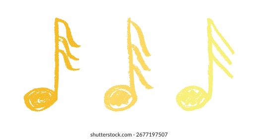 Conjunto de doodle de nota musical. Símbolo musical dibujado a mano. Elemento único para la impresión, Web, diseño, decoración, logotipo