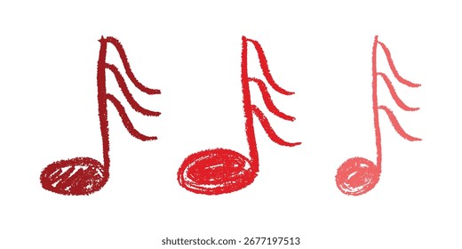 Conjunto de doodle de nota musical. Símbolo musical dibujado a mano. Elemento único para la impresión, Web, diseño, decoración, logotipo