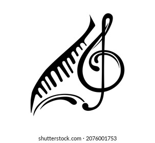 Set of musical notes. Black silhouette isolated on white background. Vector illustration
