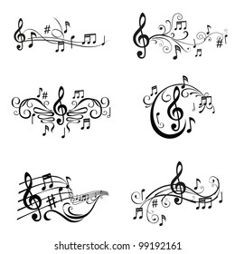 Set of Musical Notes Illustration - in vector