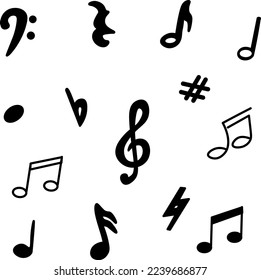 Satz musikalischer Noten und Zeichen