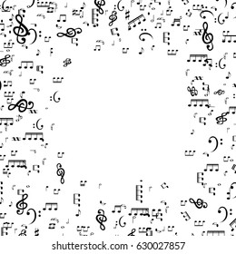 Set of musical notes, Treble clef. Vector Illustration. EPS10