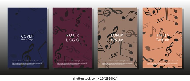 Set of musical ornament illustration concept. Vector illustration.  Music album cover. live music concept.