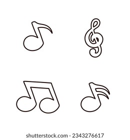 Set the Musical Scale icon isolated on a white background. Vector - Illustration.