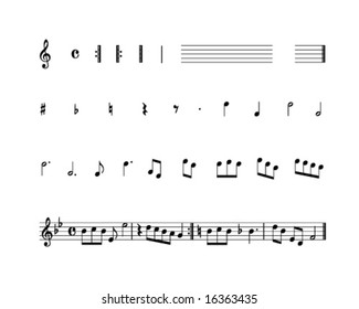 set of musical symbols