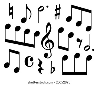 set of musical symbols