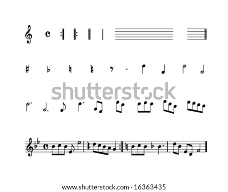 set of musical symbols